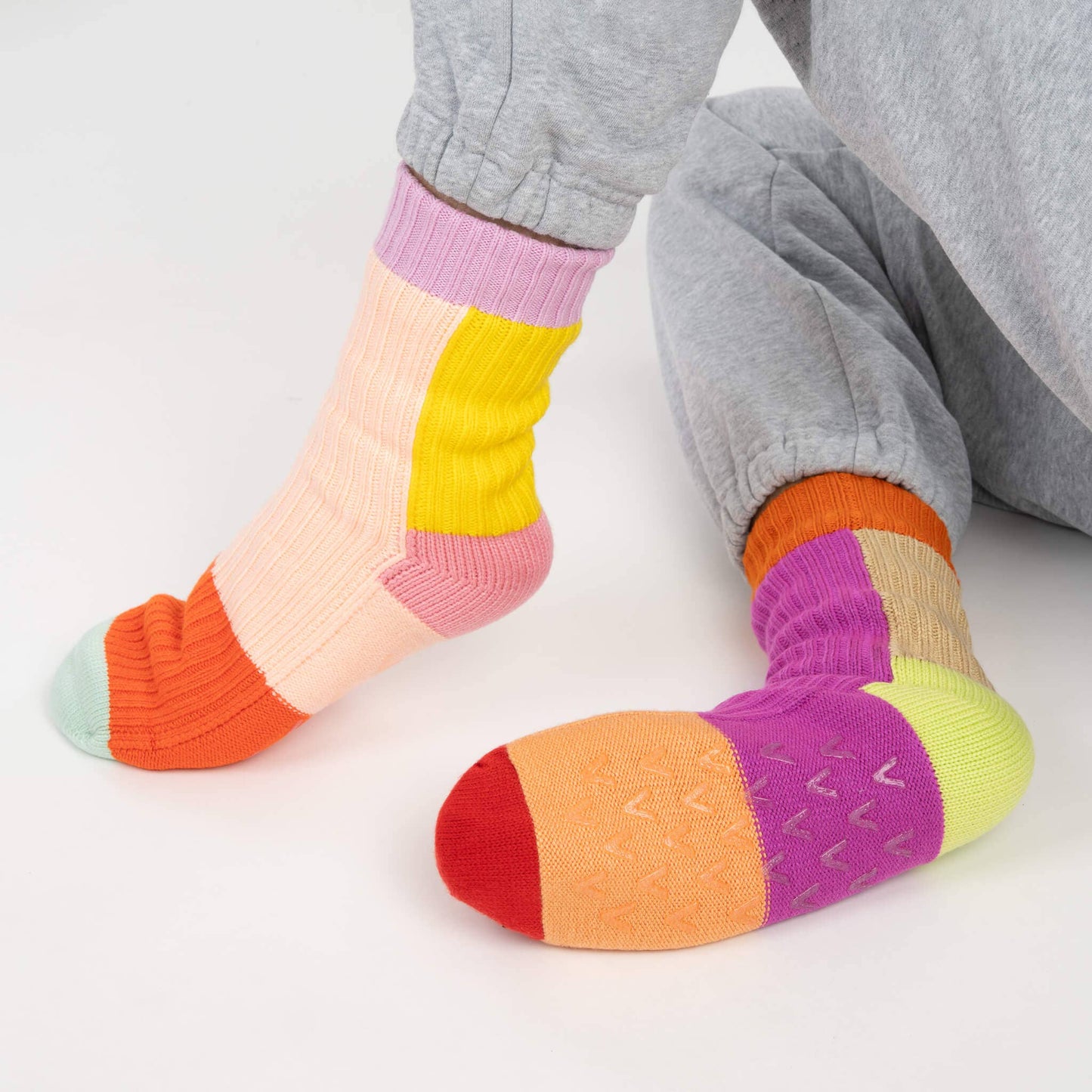Mismatched Rainbow House Socks