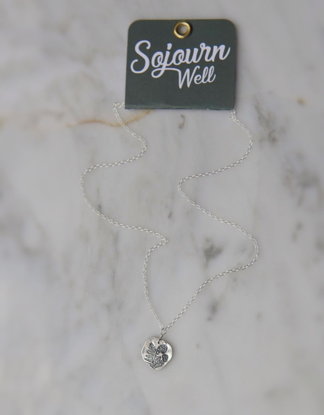 Solid Silver Fern Necklace