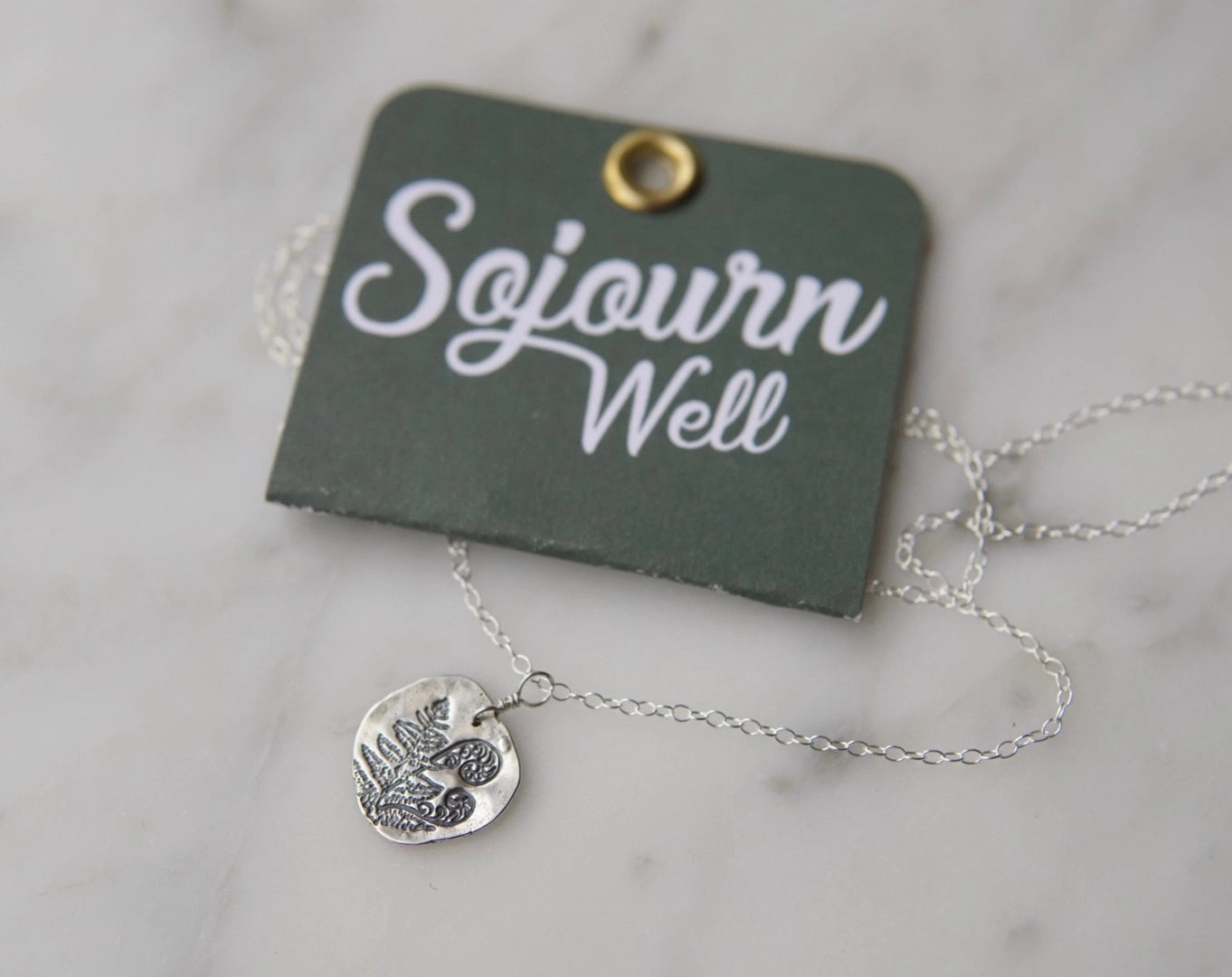 Solid Silver Fern Necklace