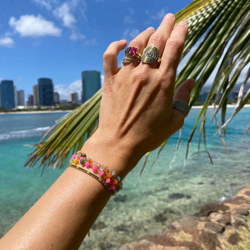 Neon Rainbow Opal Necklace - Bestseller