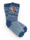 Sadie Women's Wool Socks – Floral Knit Design: Blue