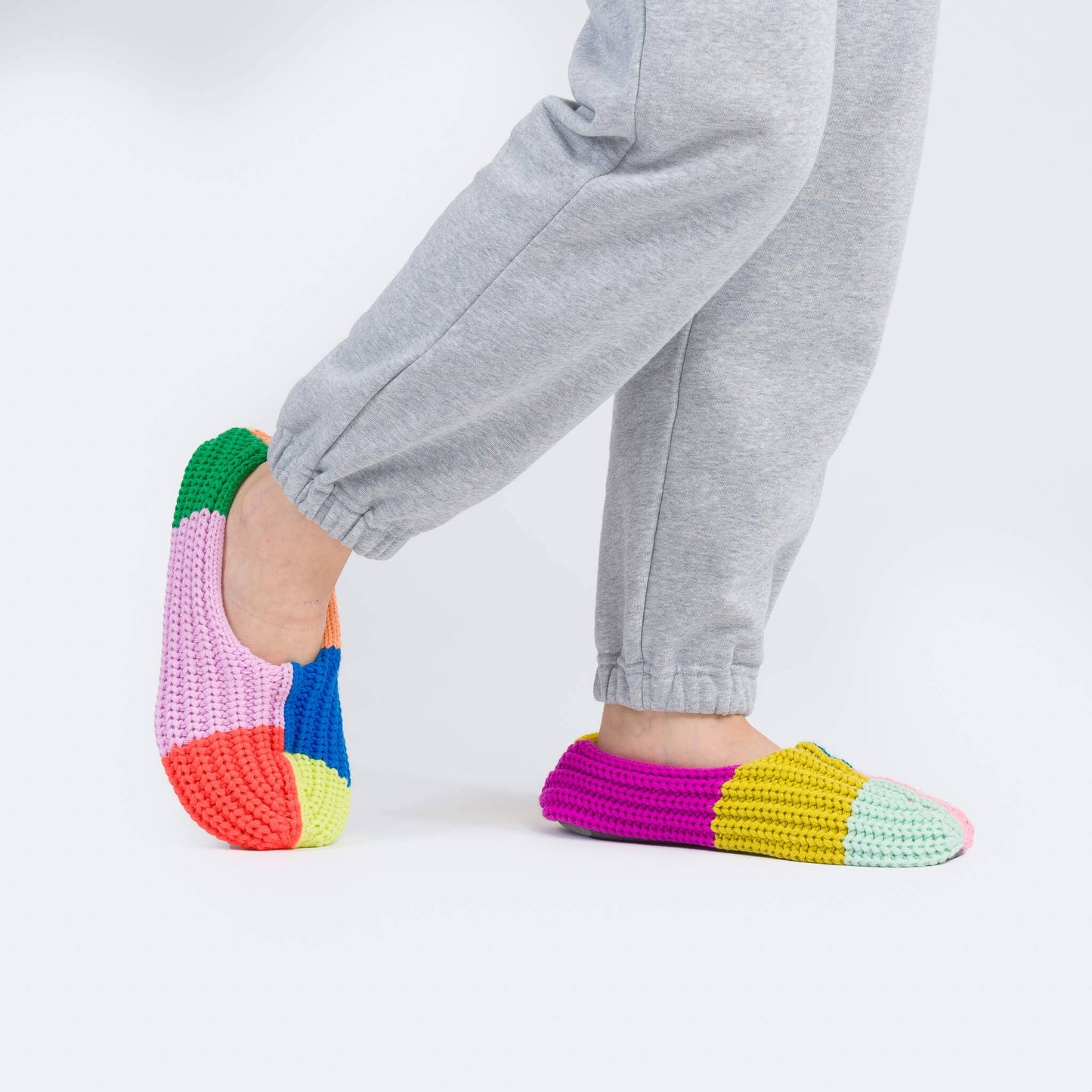 Mismatched Rainbow Slippers