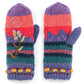 Chloe Wool Mittens – Embroidered Floral Design: Grey