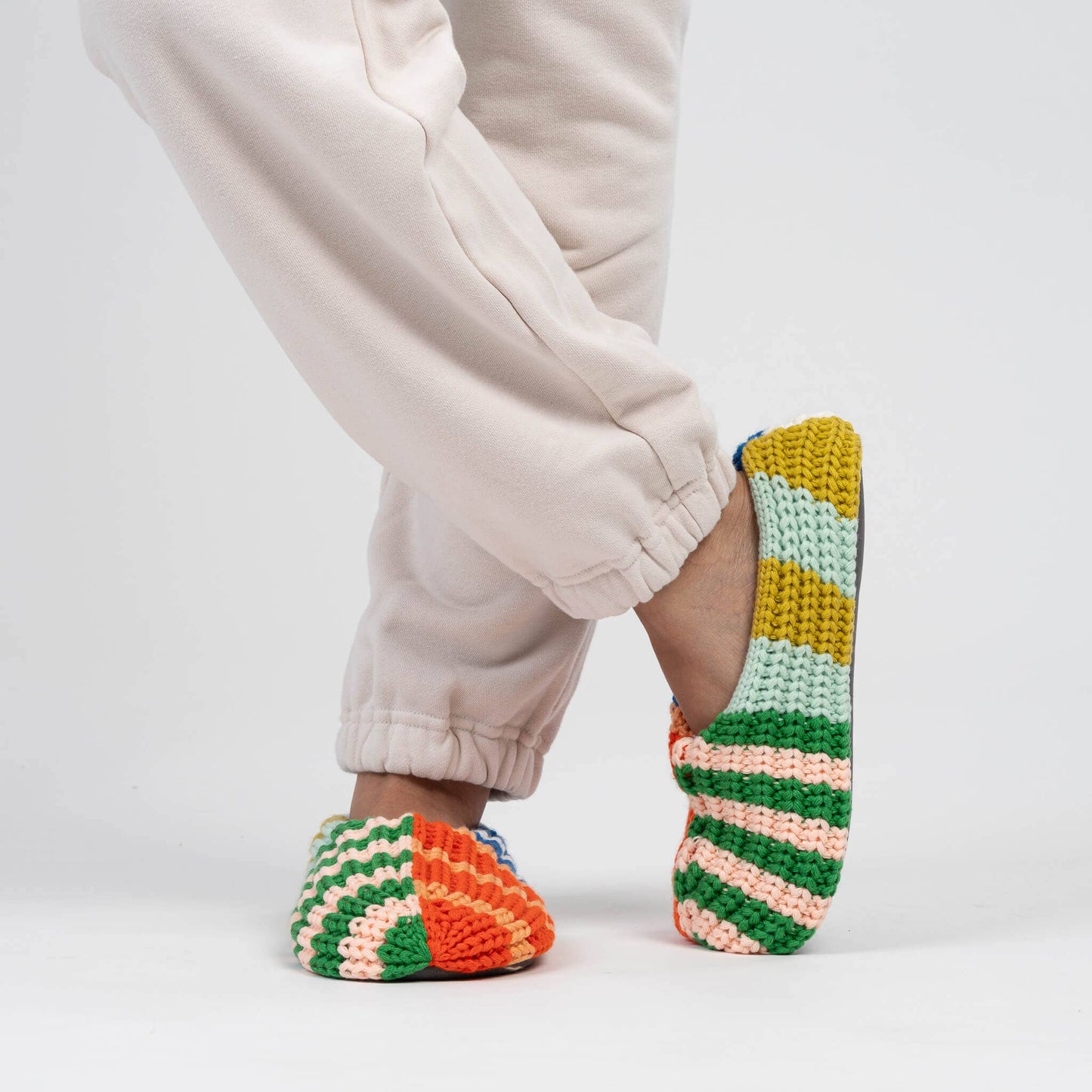 Patchwork Stripe Slippers