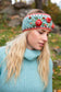 Aubrey Headband - Hand Knit Wool Floral Embroidery: Petal