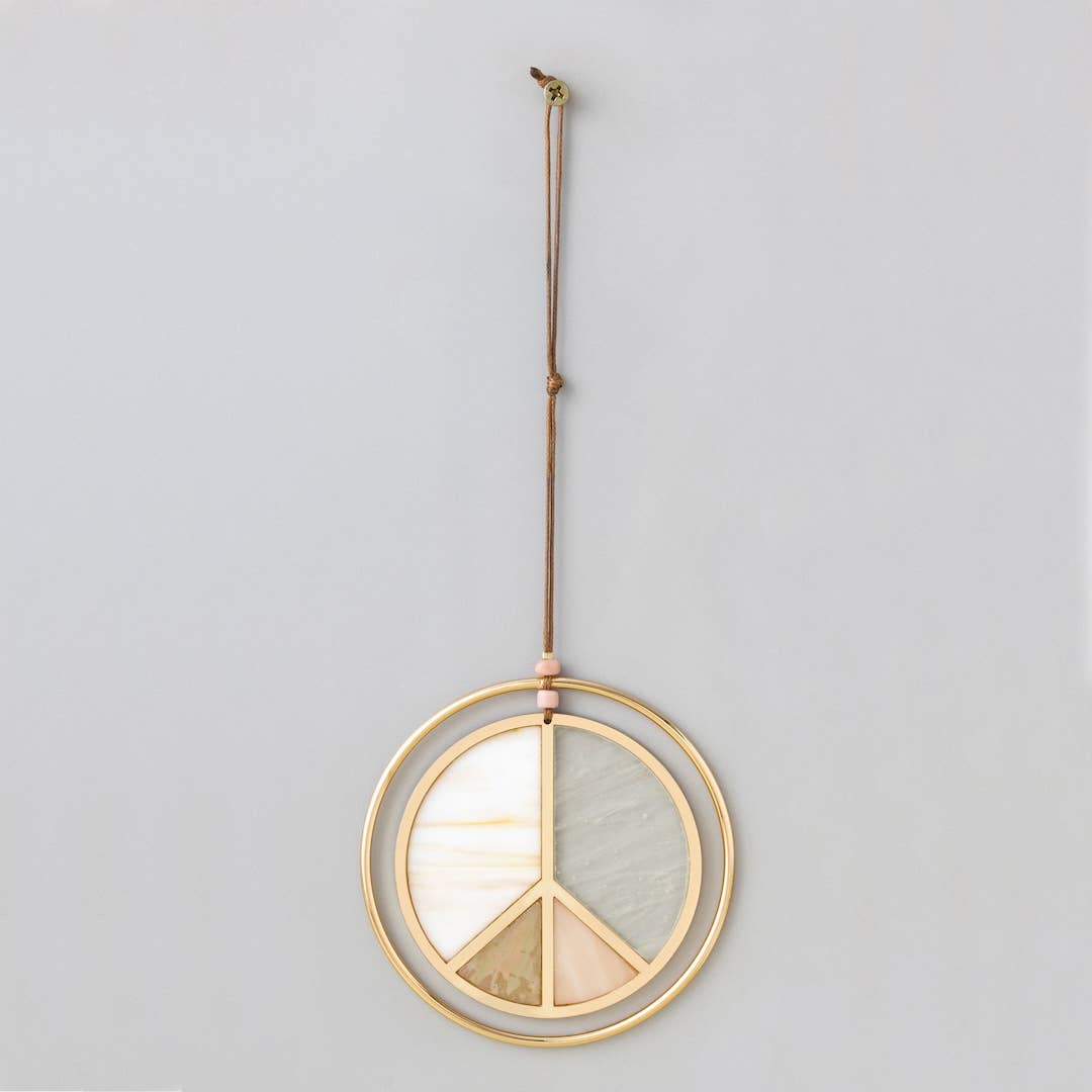Peace Sign Stained Glass Suncatcher