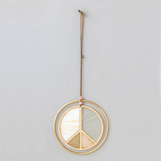 Peace Sign Stained Glass Suncatcher
