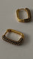 Rectangle Stone Earrings - Black Zirconia