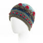 Chloe Wool Hat – Hand-Embroidered Floral Knit Beanie: Grey