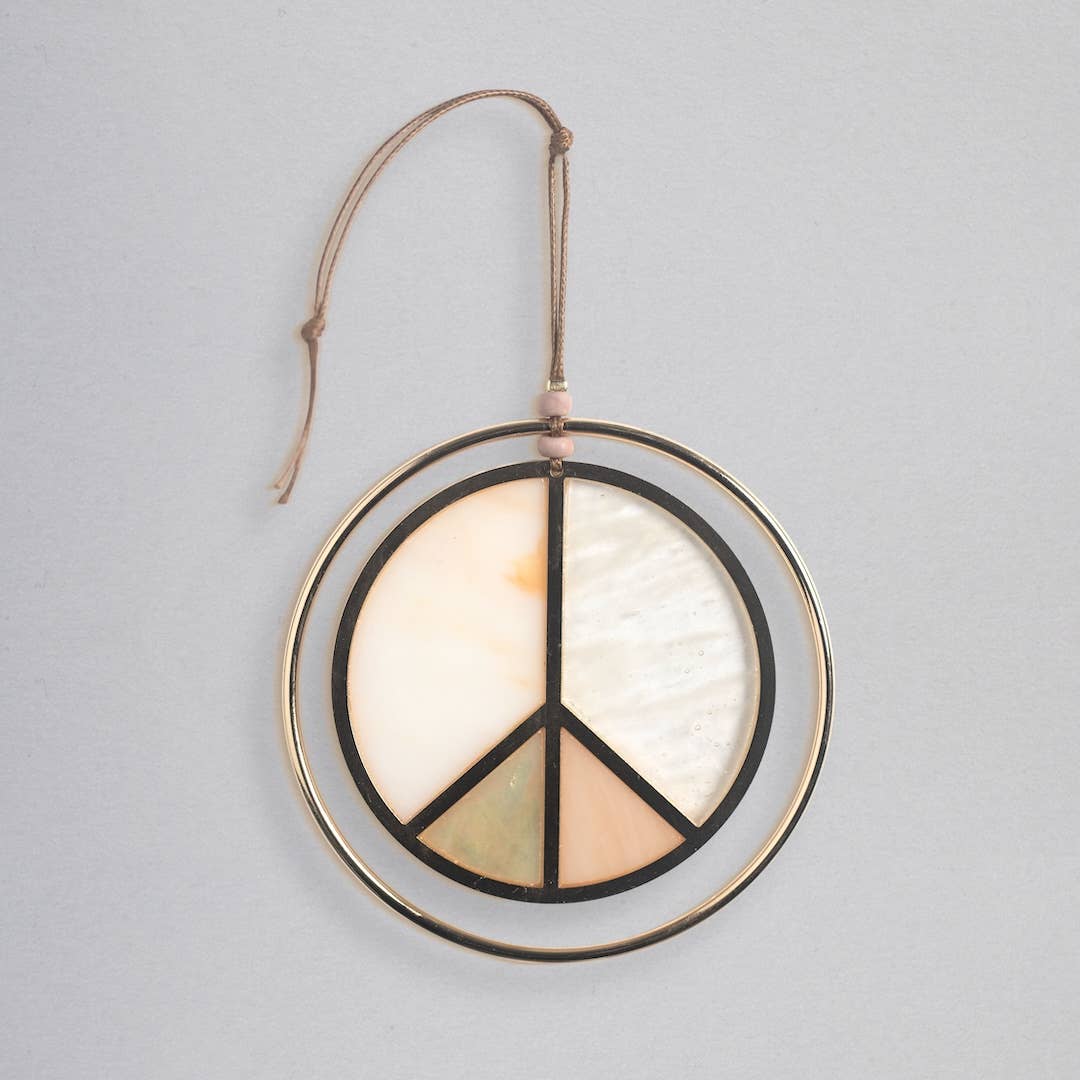 Peace Sign Stained Glass Suncatcher
