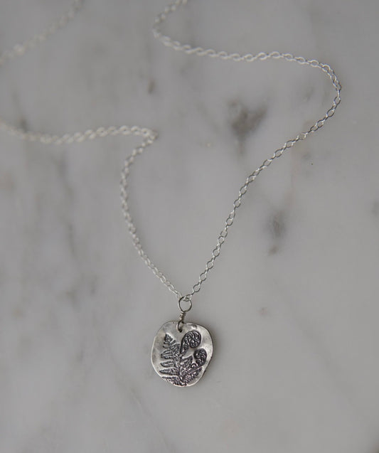 Solid Silver Fern Necklace