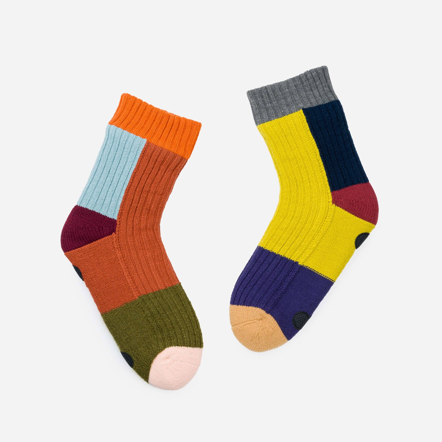 Mismatched Rainbow House Socks