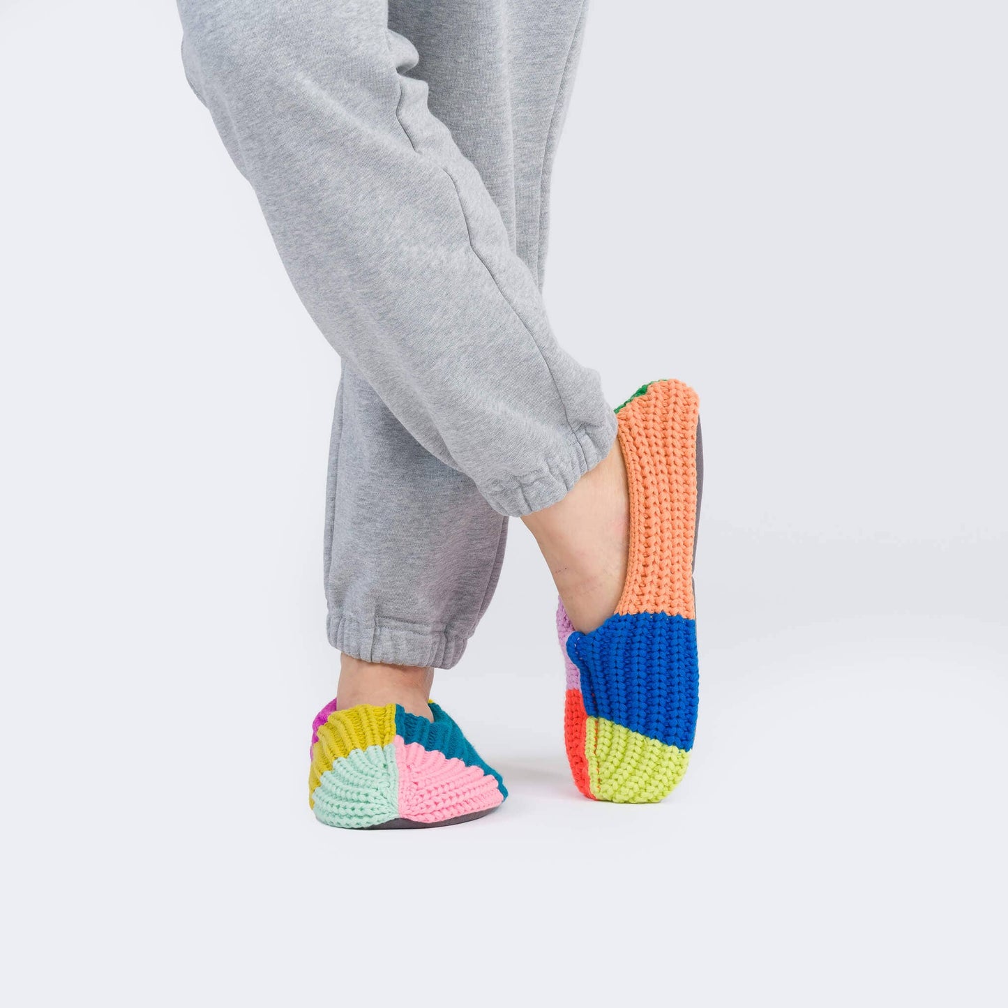 Mismatched Rainbow Slippers
