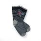 Sadie Women's Wool Socks – Floral Knit Design: Blue