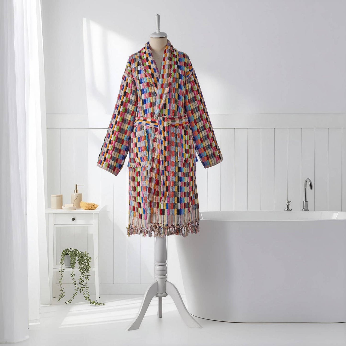 Lokum Robe Handloom Turkish Cotton Heavy Luxury Shawl Collar: S-M