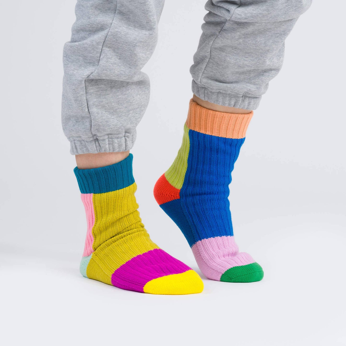 Mismatched Rainbow House Socks