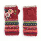 Lassen Wool Knit Handwarmers with Crochet Flowers: Teal