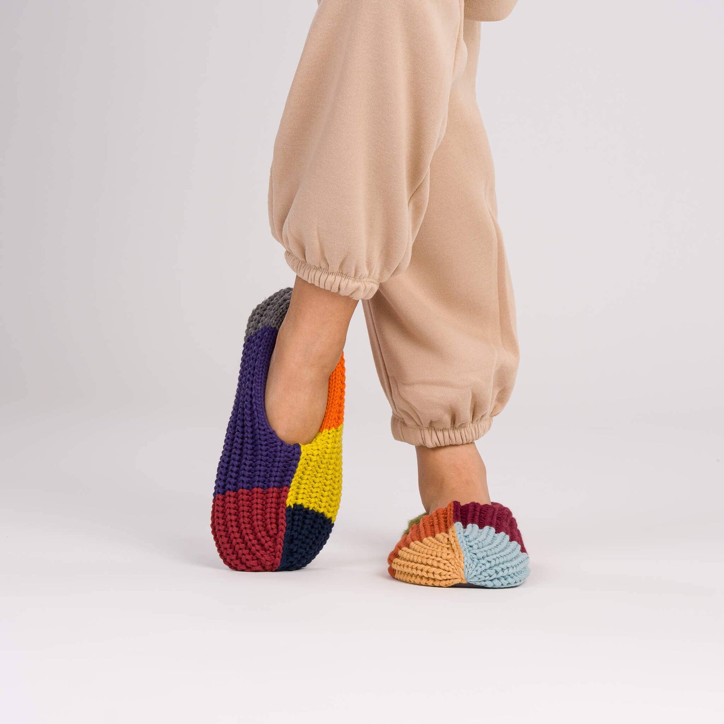 Mismatched Rainbow Slippers