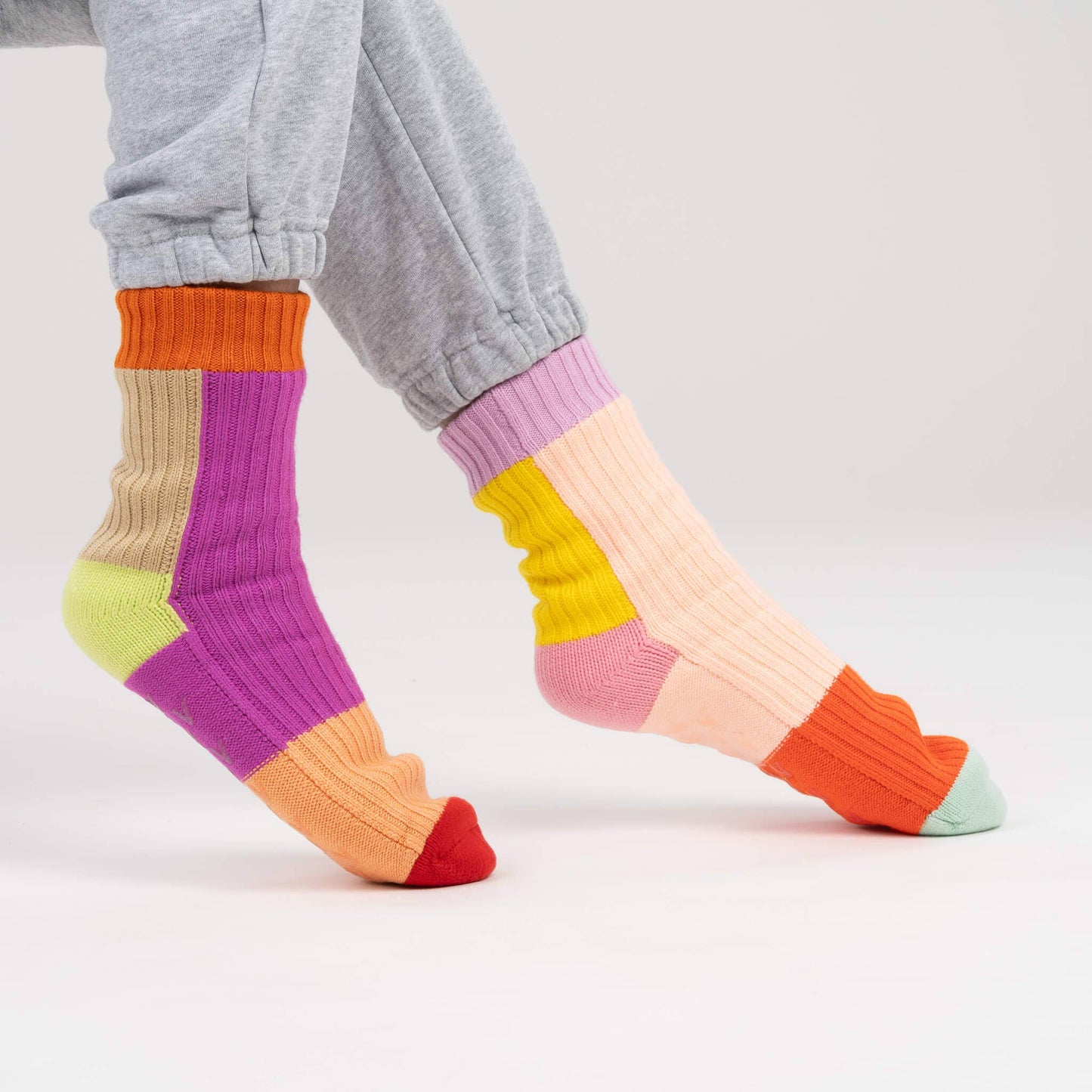 Mismatched Rainbow House Socks