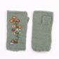Mathilde Wool Handwarmers with Floral Embroidery: Mulberry