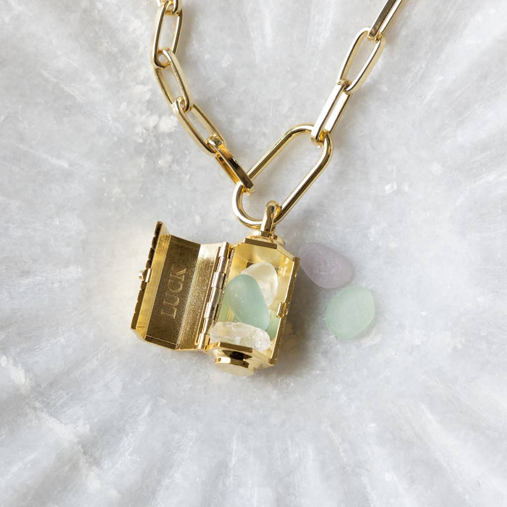 African Turquoise Locket Necklace