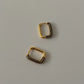 Rectangle Stone Earrings - Black Zirconia