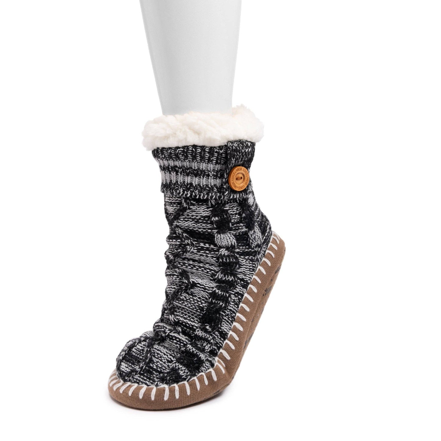 Cable Knit Slipper Socks