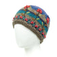 Chloe Wool Hat – Hand-Embroidered Floral Knit Beanie: Grey