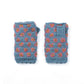 Anaya Handwarmers – Wool Knit with Floral Embroidery: Faded Denim
