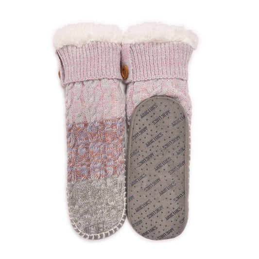 Cable Knit Slipper Socks
