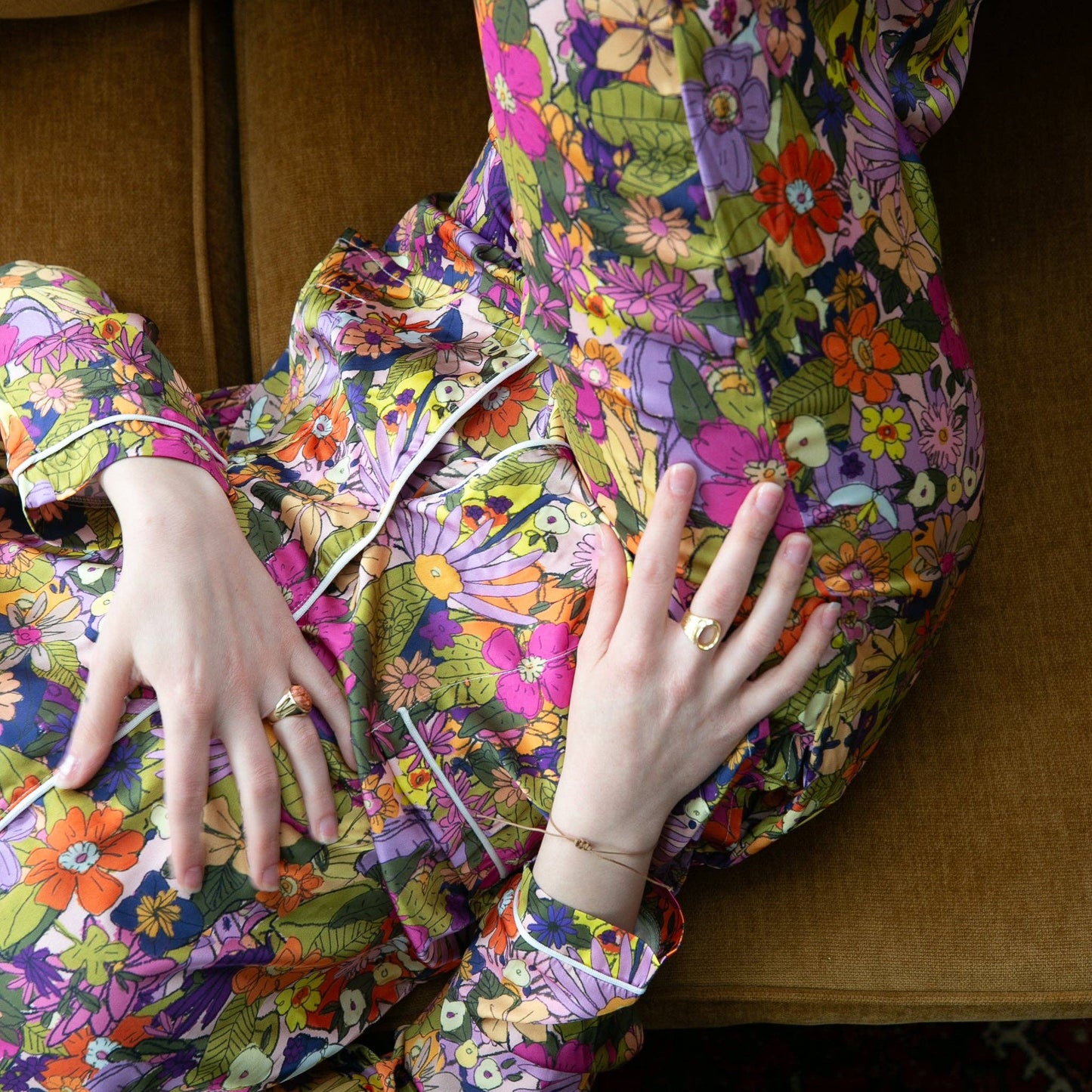 Rose & Marigold Silky Pajama Set