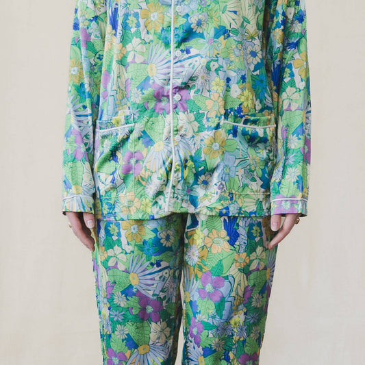 Emerald & Marigold Silky Pajama Set
