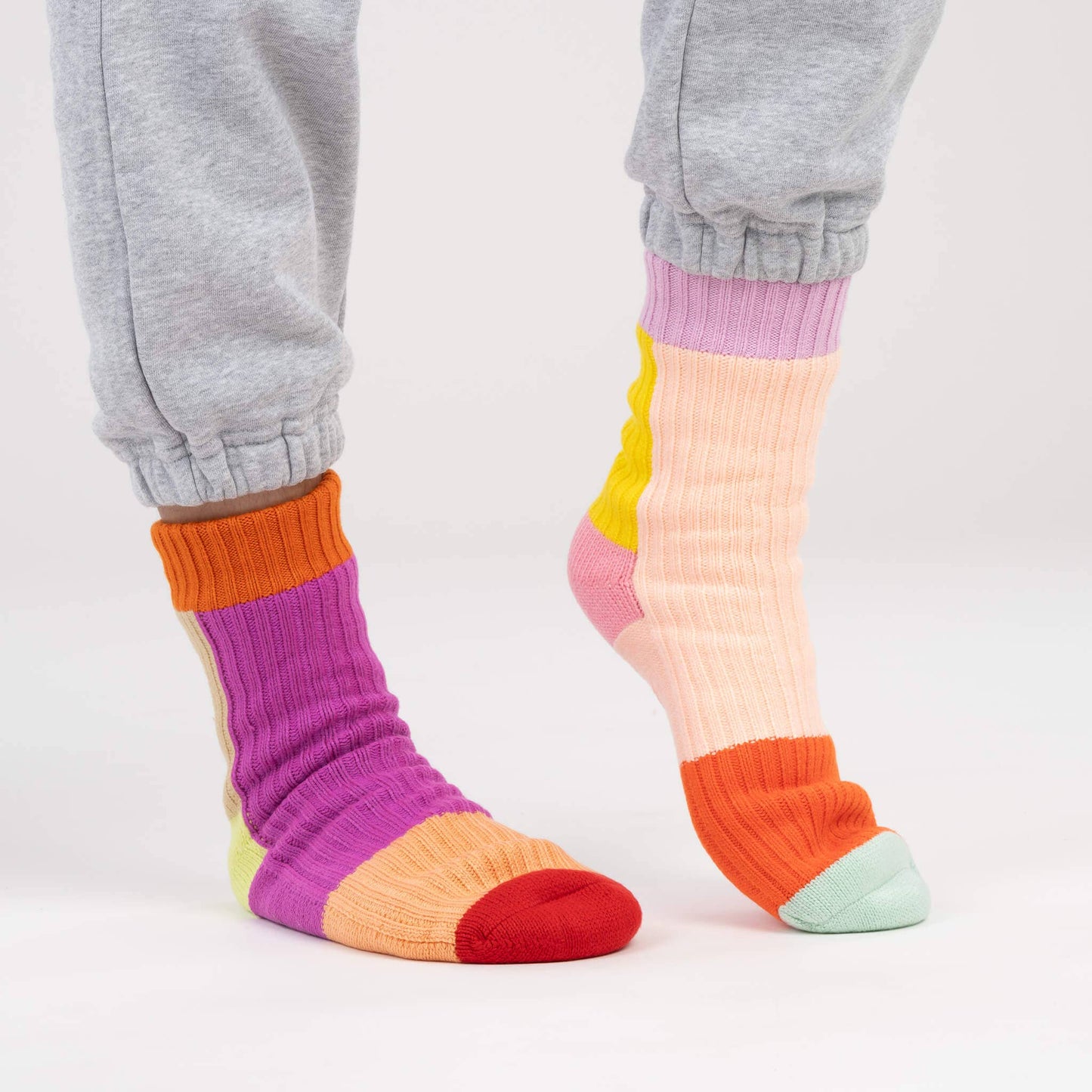 Mismatched Rainbow House Socks