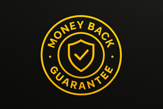can you fix the money back section and put in a yellow image for money back that matches the delivery and high standards section - just need a little black backdrop with yellow gold money back symbol