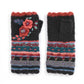Lassen Wool Knit Handwarmers with Crochet Flowers: Teal