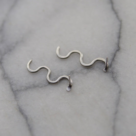 Solid Silver Snake Earrings