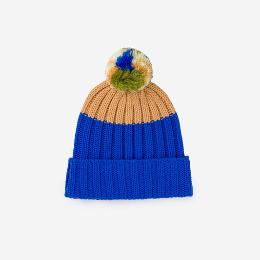 Colorblock Pom Beanie