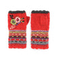 Lassen Wool Knit Handwarmers with Crochet Flowers: Teal