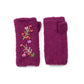 Mathilde Wool Handwarmers with Floral Embroidery: Mulberry