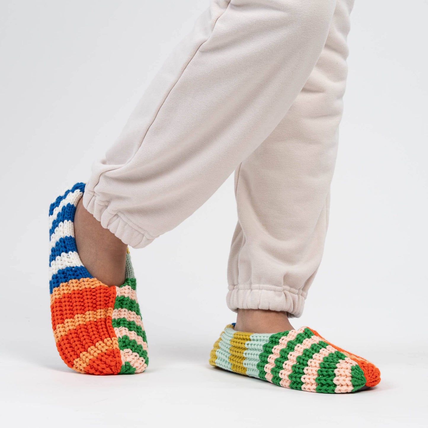Patchwork Stripe Slippers