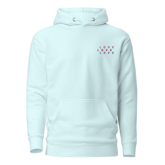 Love Love Love Embroidered Soft Hoodie